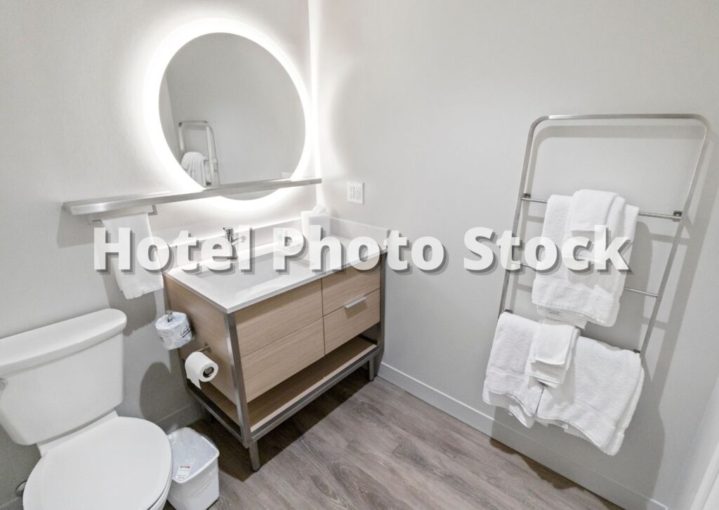 hotel bathroom with towels